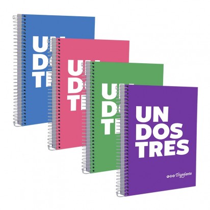 Cuaderno Triunfante Letras - 21 x 27 Con Espiral Tapa Carton x 100 Hjs. Rayado - 90 G/M2 Cod. 432125