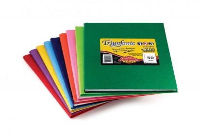 Cuaderno Triunfante 1 2 3 - 19 x 24 Tapa Carton Araña x 50 Hjs. Rayado  Caja x 50 Unid. - 90 G/M2 Cod. 1924CS